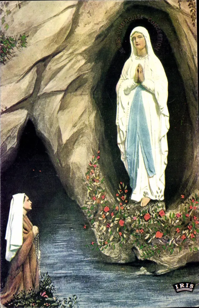 A Aparição — Lourdes — Edição A. DOUCET, n°76 - Frente