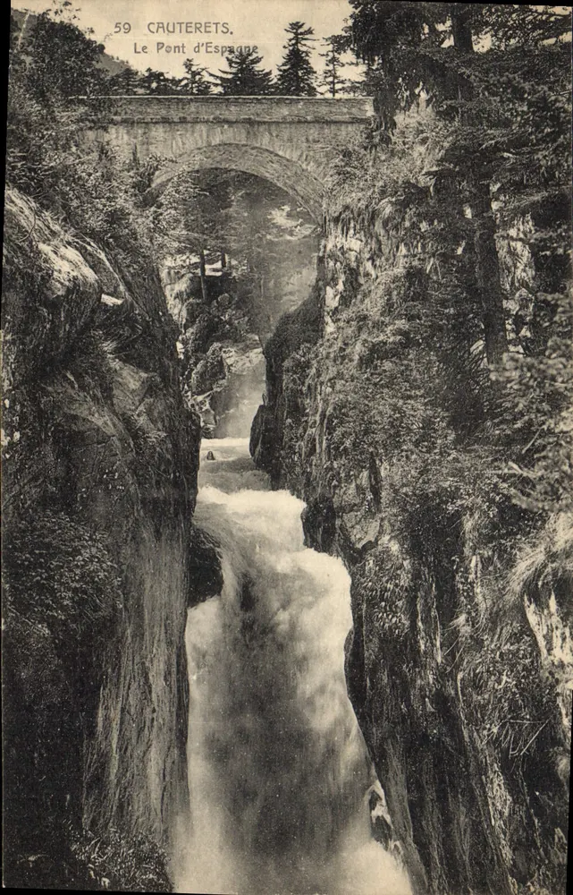 Cauterets — O Ponte d'Espagne — Bilhete postal antigo n°59 - Frente