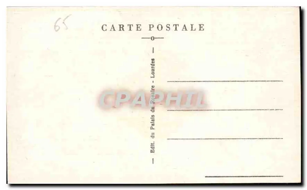 Lourdes - Retrato de Bernadette Soubirous - Editor Palais du Règime - Verso