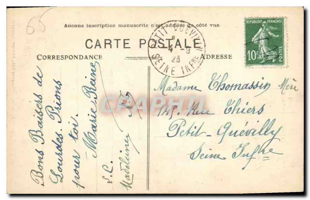 Lourdes — Le Sanctuaire, vu du Boulevard — Les Pyrénées, éditeur Anassiers - Verso