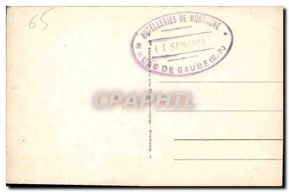 Cauterets - O Lago de Gaube — Editor: Fot. de Montagne, n° 81 - Verso