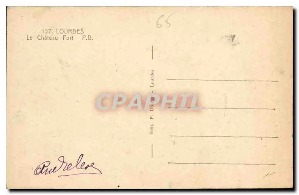 Lourdes — O Castelo Forte — P.D. — Editor P. Durelès - Verso