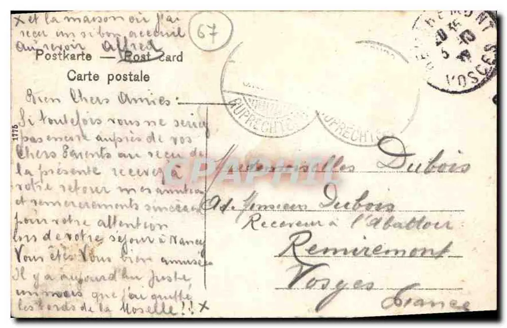 Estrasburgo — Catedral de Nossa Senhora — editor desconhecido, número de série não visível - Verso