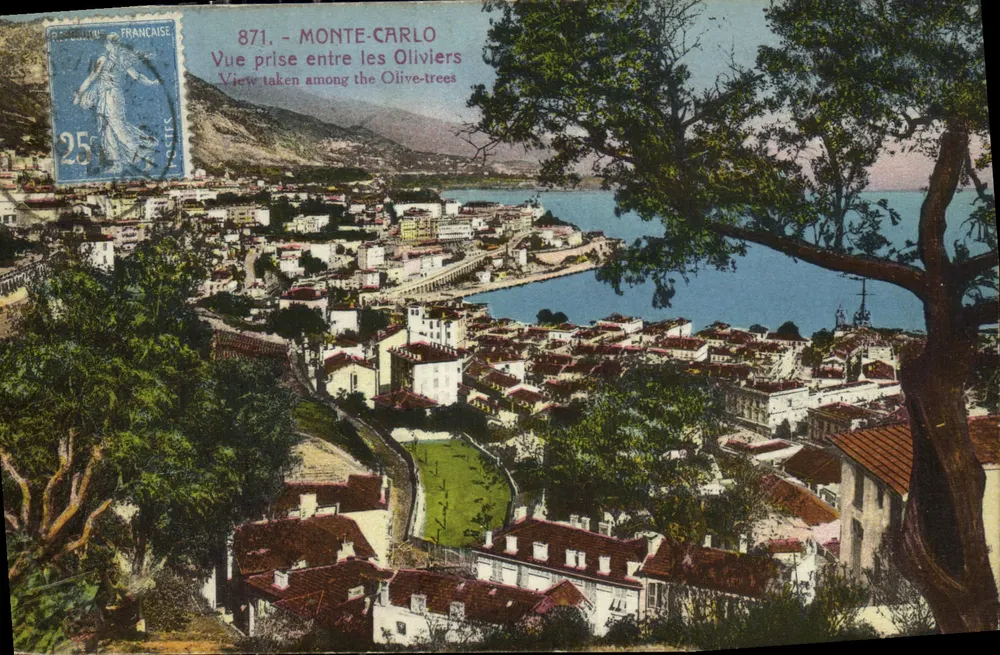 Monte-Carlo — Ansicht zwischen den Olivenbäumen — Edition Bilelta, Nr. 871 - Vorderseite