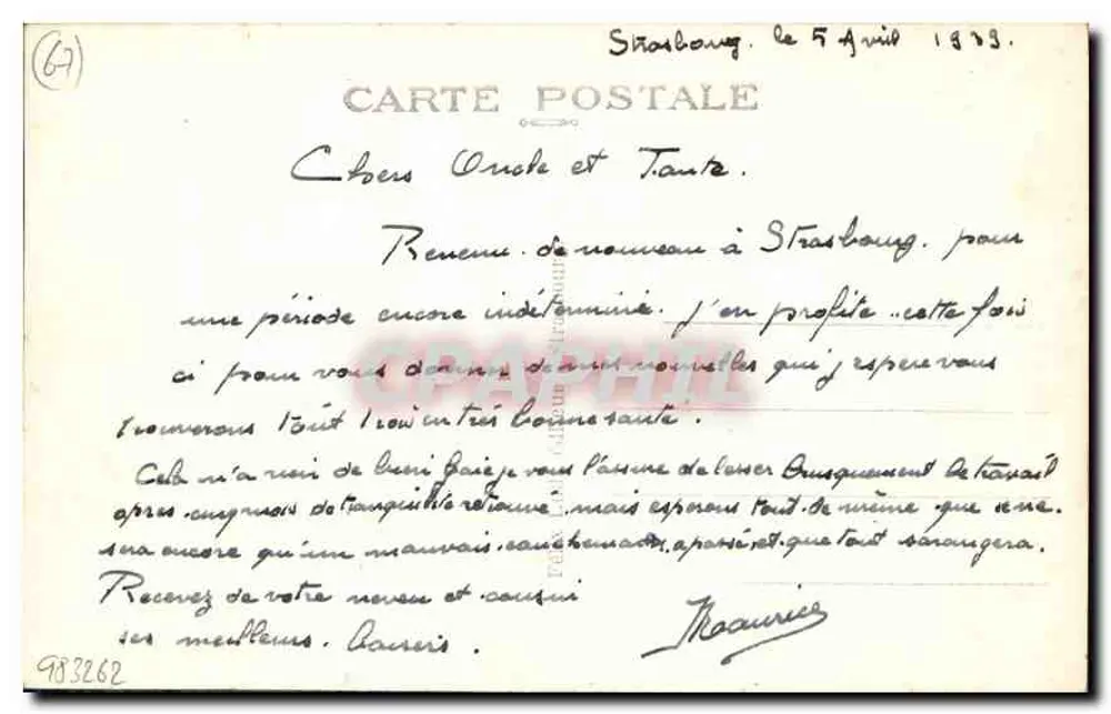 Strasbourg — Église Saint-Paul et Cathédrale — éditeur non identifié, n° de série non visible - Verso