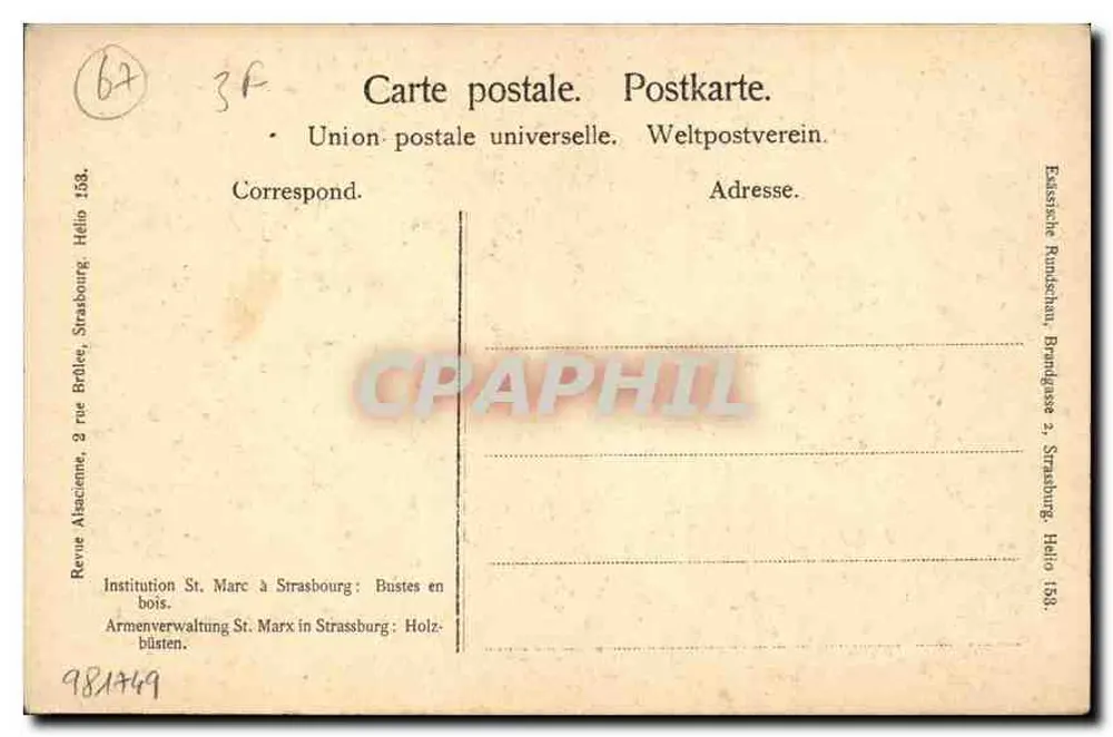 Bustes en bois de saints — Strasbourg — Revue Alacienne, n° 158 - Verso