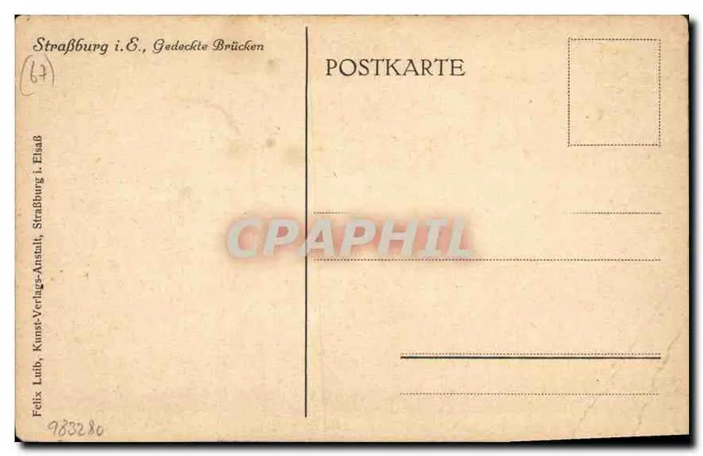 Estrasburgo — Pontes cobertas — Felix Luib, Kunst-Verlags-Anstalt - Verso