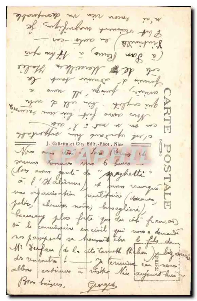 Monaco — Vista geral da Principalidade — J. Gilletta e Cie, Nice, n°702 - Verso