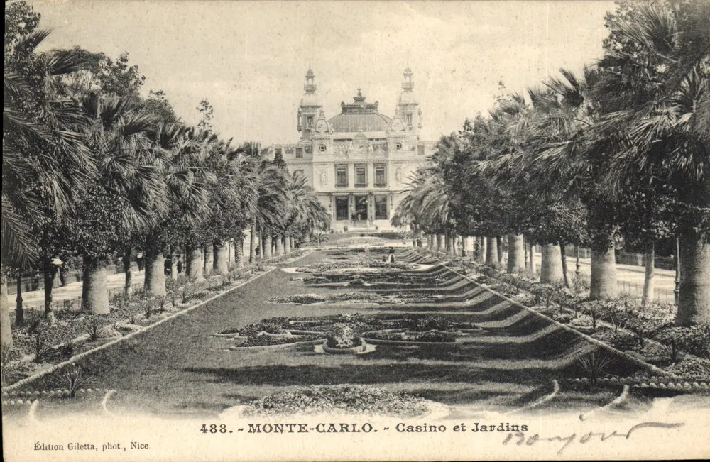 Monte-Carlo - Casino und Gärten — Giletta-Ausgabe, Nizza, Nr. 483 - Vorderseite