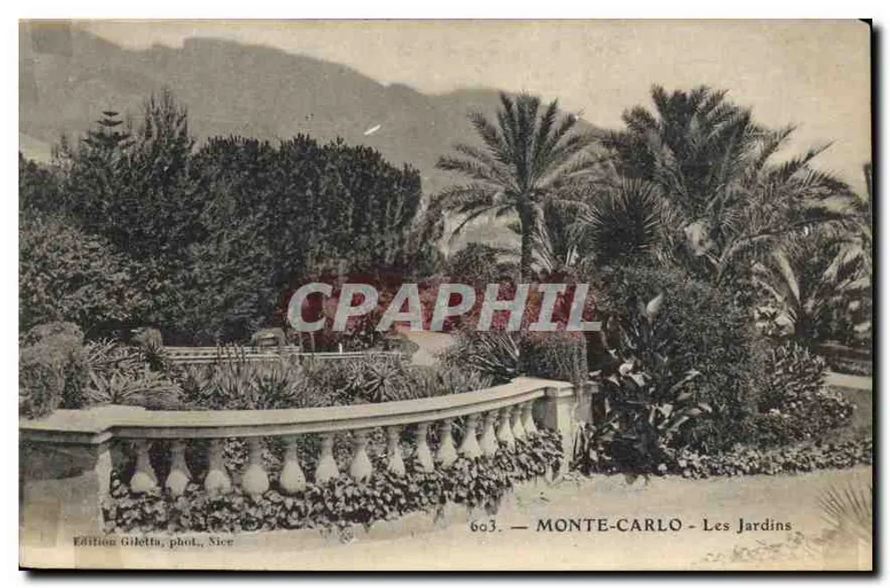 Monte-Carlo — Os Jardins — Edição Giletta, fot., Nice, n° 603 - Frente
