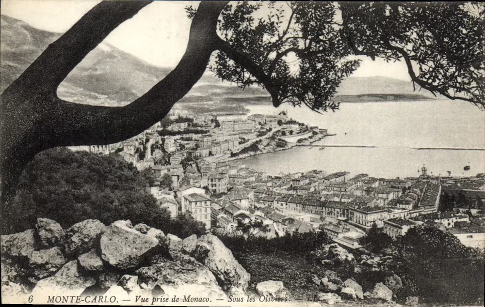 Monte-Carlo — Blick von Monaco — Unter den Olivenbäumen — LV - Vorderseite