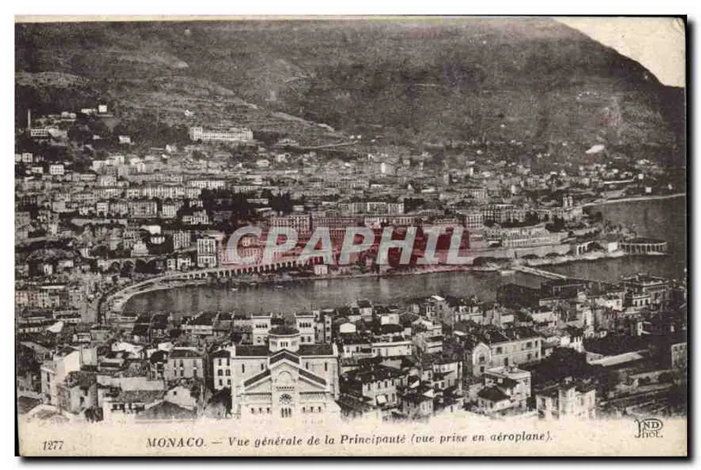 Monaco — Allgemeiner Blick auf das Fürstentum (Blick aus einem Flugzeug) — JND. Hot. n°1277 - Vorderseite