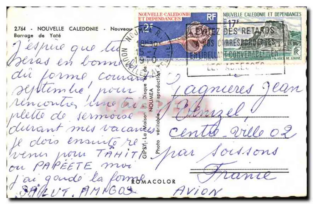 Staudamm von Yaté — Neuseeland — Gipsy La Maison — Nr. 2.764 - Rückseite