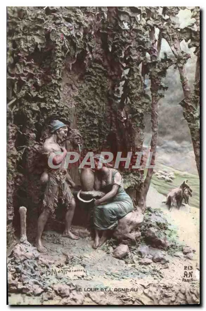 O Lobo e o Cordeiro — cena de fábula — editor A.N. Paris, n° 213 - Frente
