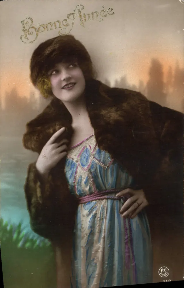 Mulher de pele — cartão de felicitações — PC Paris 110 - Frente