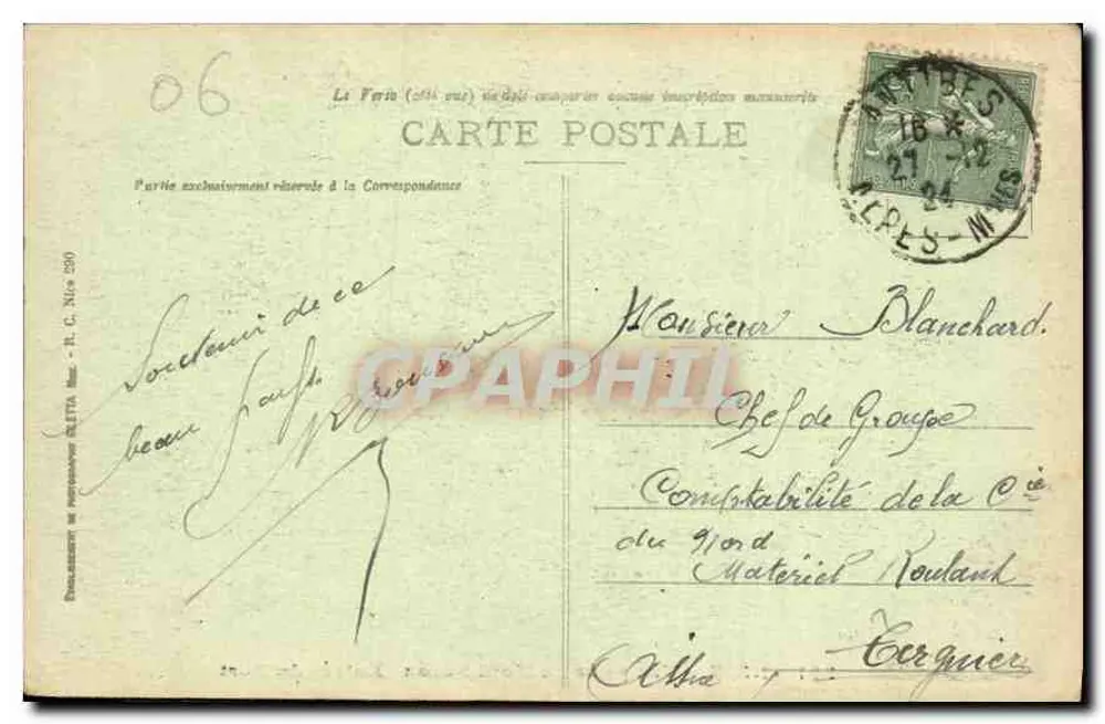 NICE - Ansicht vom Mont Boron - Eingang zum Hafen — Edition Gilletta, Nr. 221 - Rückseite