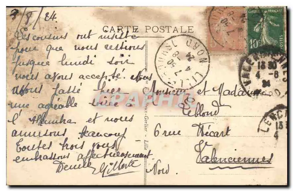 LILLE - Place de la République und Faidberbe - Überblick über das Präfekturgebäude - E. C. - Rückseite