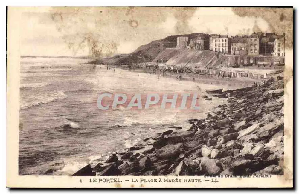 Le Portel — A praia com maré alta — Edição do Grande Nazar Portelois - Frente