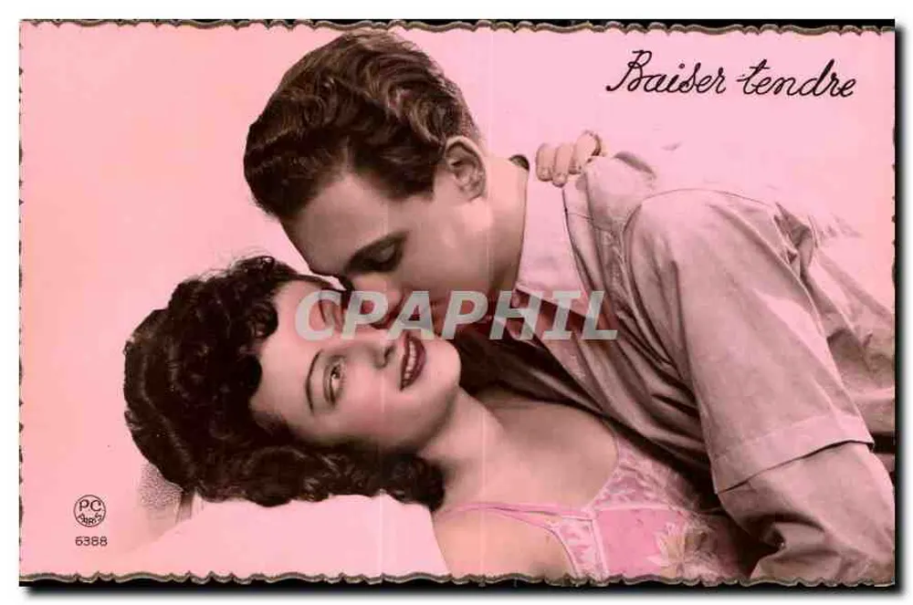 Beijo suave — cena romântica — P-C Paris n°6388 - Frente