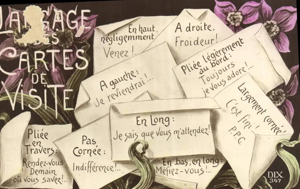 Linguagem das cartas de visita — DIX 347 - Frente