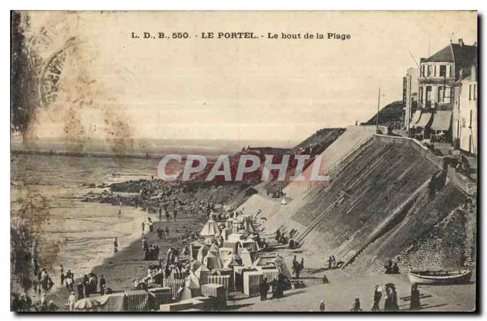 Le Portel — El extremo de la playa — L. D. B., 550 - Anverso