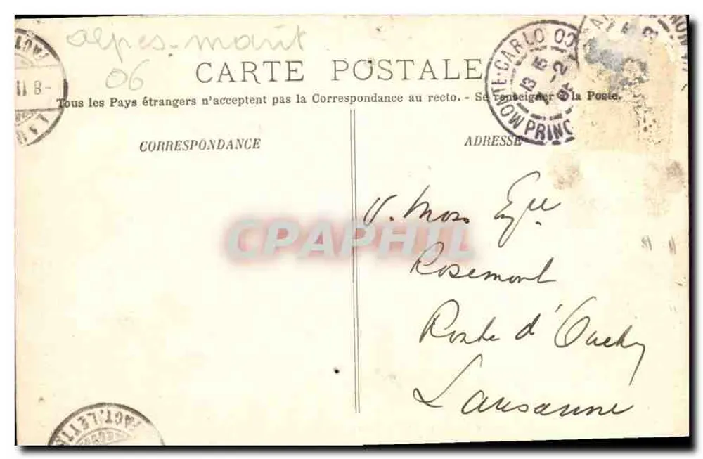 Monte-Carlo — Das Casino und die Terrassen — LL. n° 973 - Rückseite