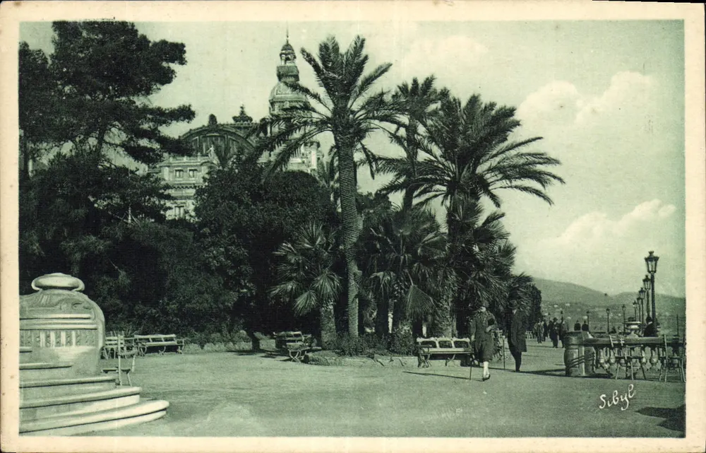 Terrasas floridas diante do Casino — Monte-Carlo — editor Tuck & Fils, série n° 69 - Frente