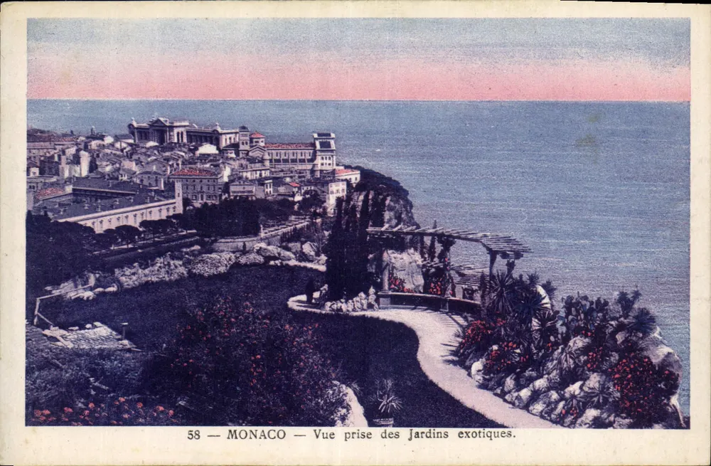Monaco — Blick vom Exotischen Garten — Impr. A.D.J.A. St-Roch — n° 58 - Vorderseite