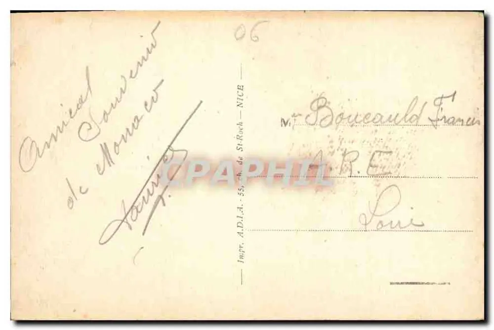 Monaco — Blick vom Exotischen Garten — Impr. A.D.J.A. St-Roch — n° 58 - Rückseite