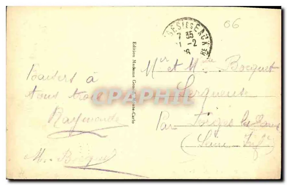 Monte-Carlo - O Casino — Edição Madame Conti, n°103 - Verso