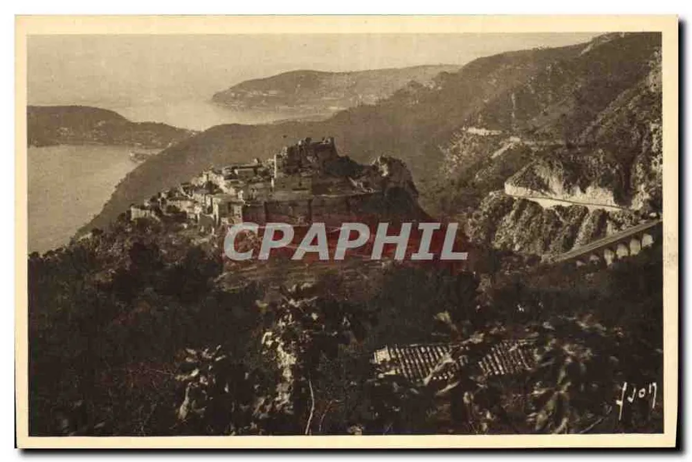 Eze (Alpes-Maritimes) — Ansicht des Dorfes bei Sonnenaufgang — Les Editions d'Art Yvonne, Paris - Vorderseite