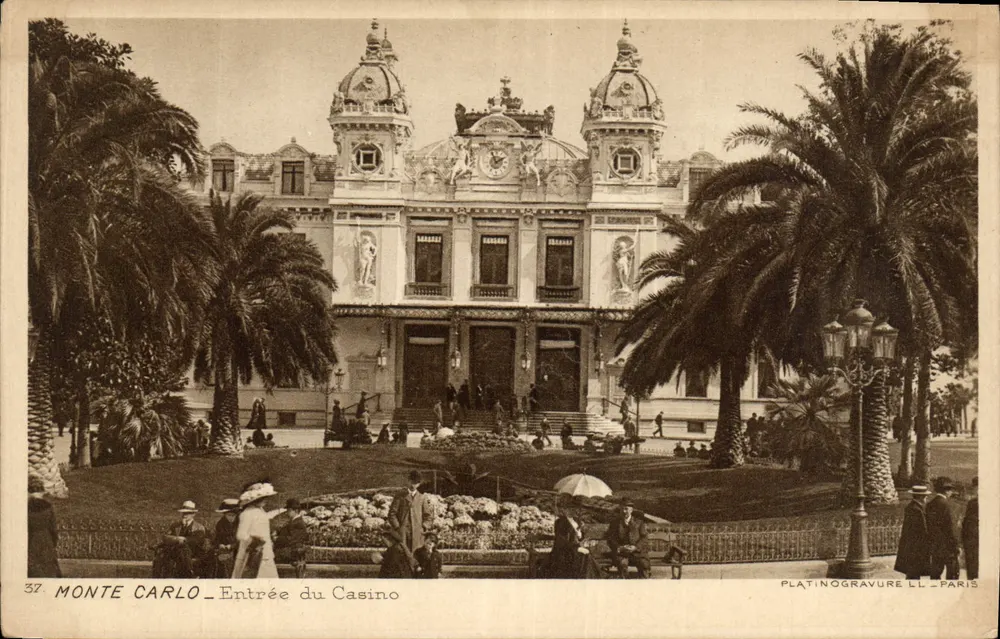 Monte Carlo — Entrada do Casino — Platinogravure LL - Paris, n°37 - Frente