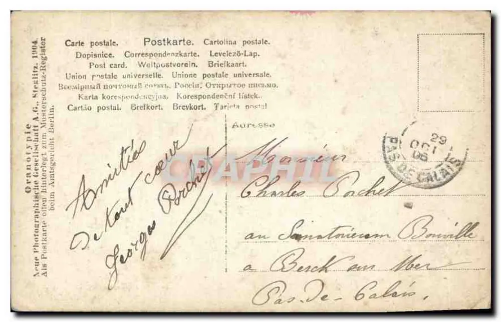 Dwa dzieci grające z butelką — scena uliczna — wydawca 'Grande Photographie A.G. Stellitz' nr 560/2 - Rewers