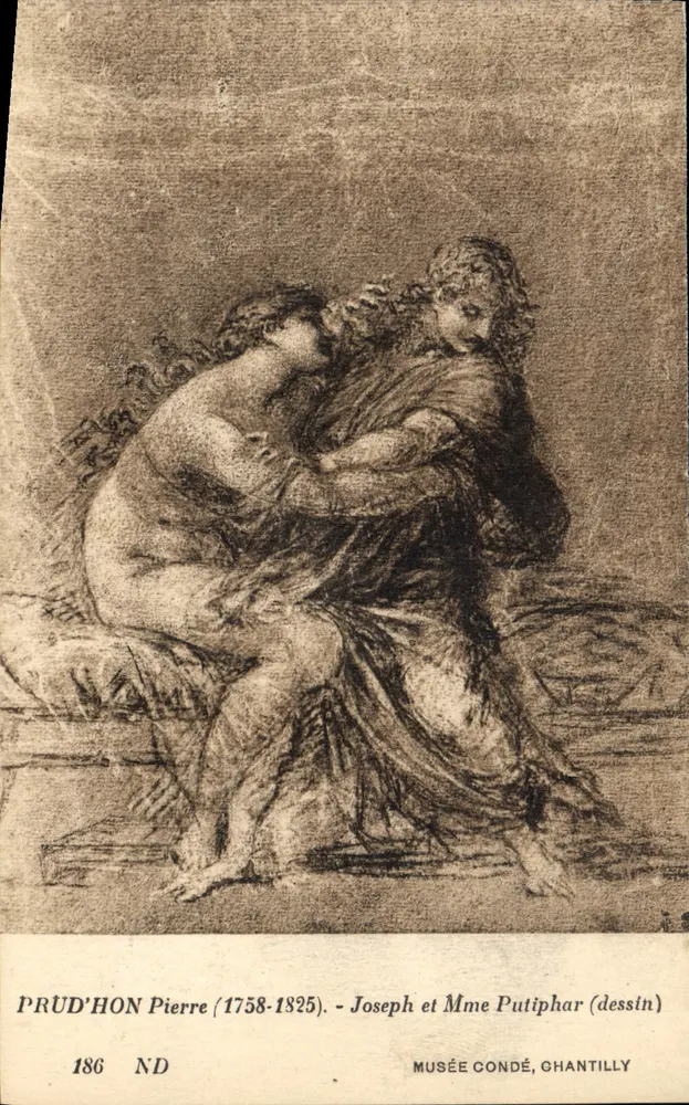 Joseph und Frau Putiphar — Zeichnung von Prud'hon — Musée Condé, Ghantilly - Vorderseite