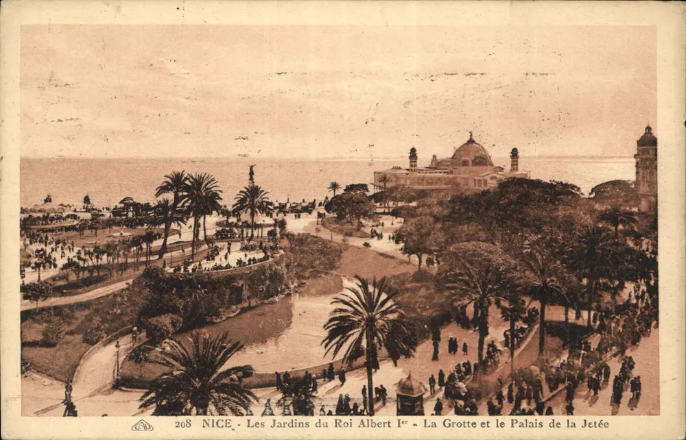 Nice - Die Gärten des Königs Albert I. - Die Höhle und das Palais der Jetée - Vorderseite