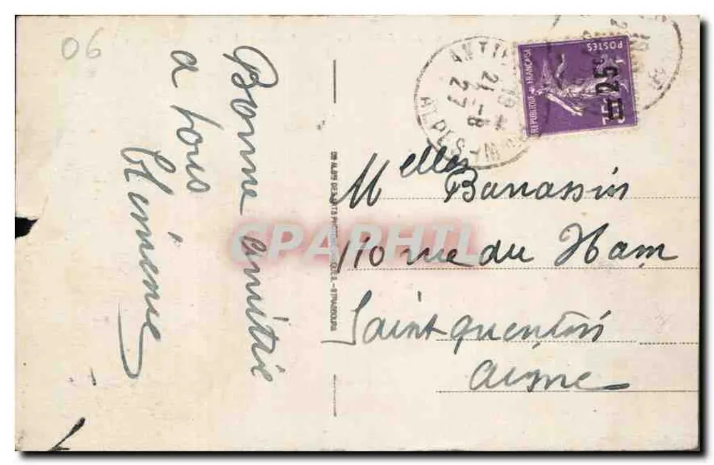 Antibes - Der Seeblick und die Burgtürme — unbekannter Verlag, n° 48 - Rückseite