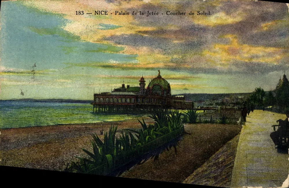 NICE - Palácio da Jetée - Pôr do Sol — Edição J. Gilletta & Cie, n° 183 - Frente