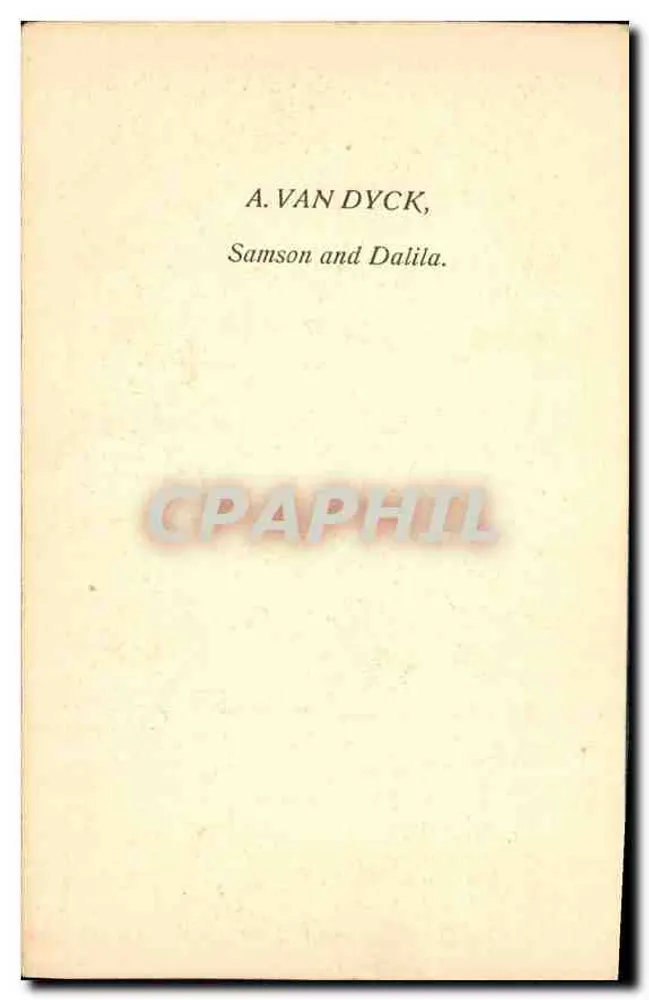 Samson e Dalila — gravura segundo A. Van Dyck — editor não visível - Verso