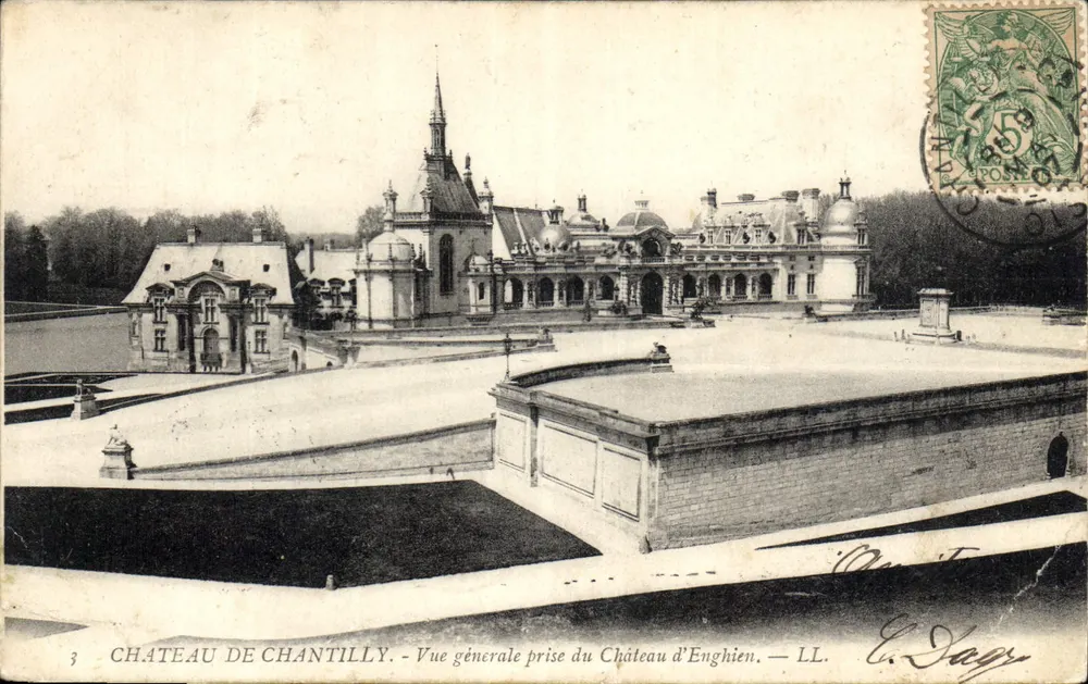 Schloss Chantilly — Allgemeiner Blick vom Schloss Enghien — LL. E. Lagra - Vorderseite