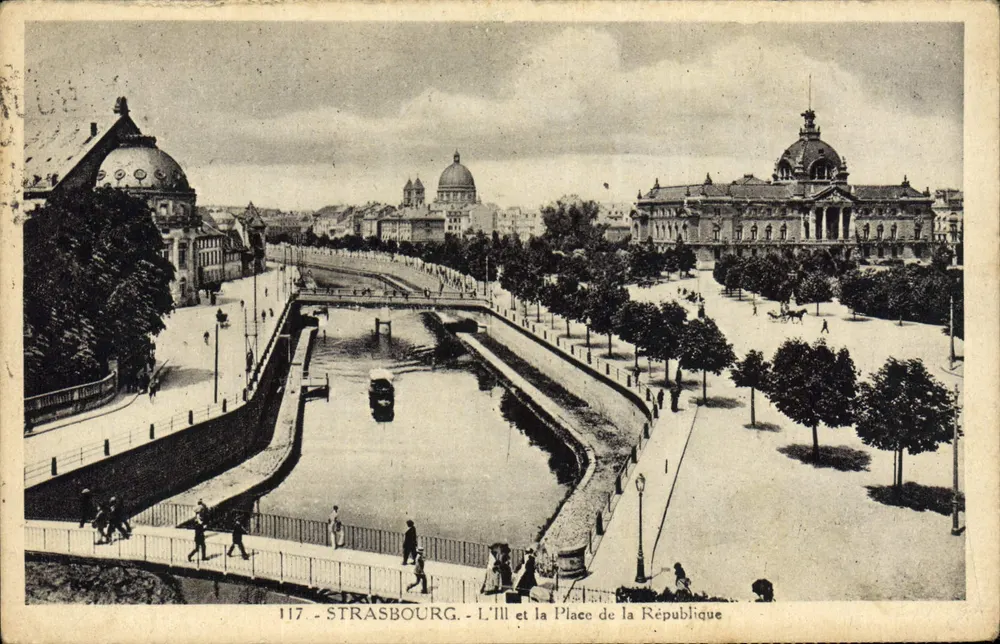 Strasbourg - Der Ill und die Place de la République — Verlag Ch. Berberet, n° 117 - Vorderseite