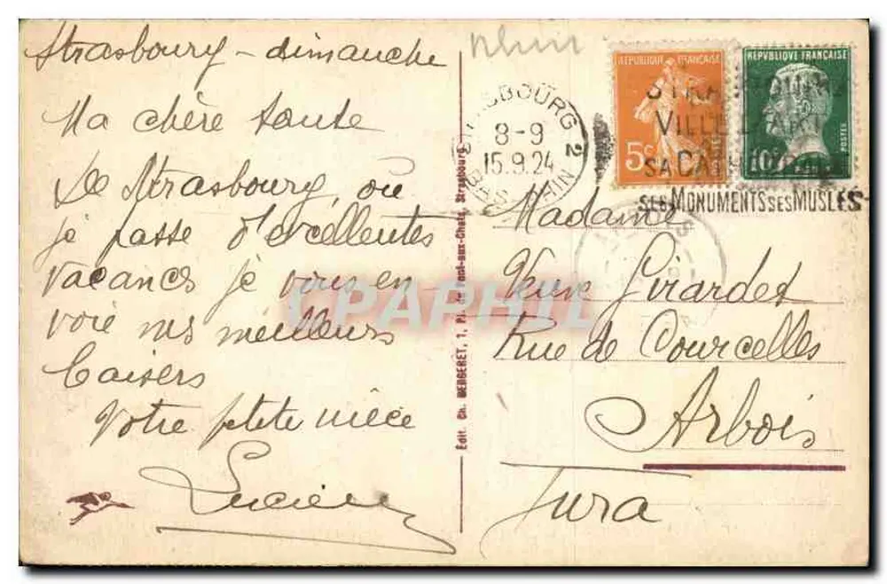 Strasbourg - Der Ill und die Place de la République — Verlag Ch. Berberet, n° 117 - Rückseite