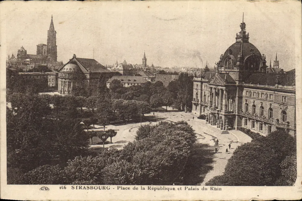Strasbourg - Place de la République und Palais du Rhin — unbekannter Verlag, Seriennummer 166 - Vorderseite