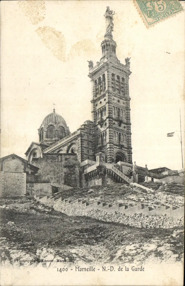 Marselha - N.-D. da Garde — Fototipia H. Lacour, n°1400 - Frente