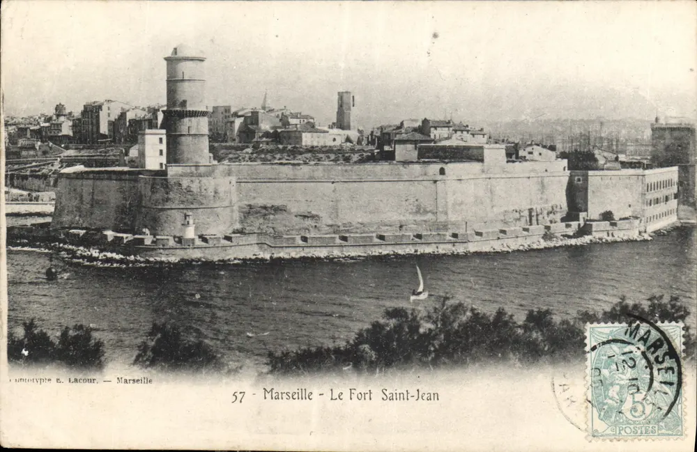 Marseille — O Forte Saint-Jean — fototipia E. Lacour, n°57 - Frente