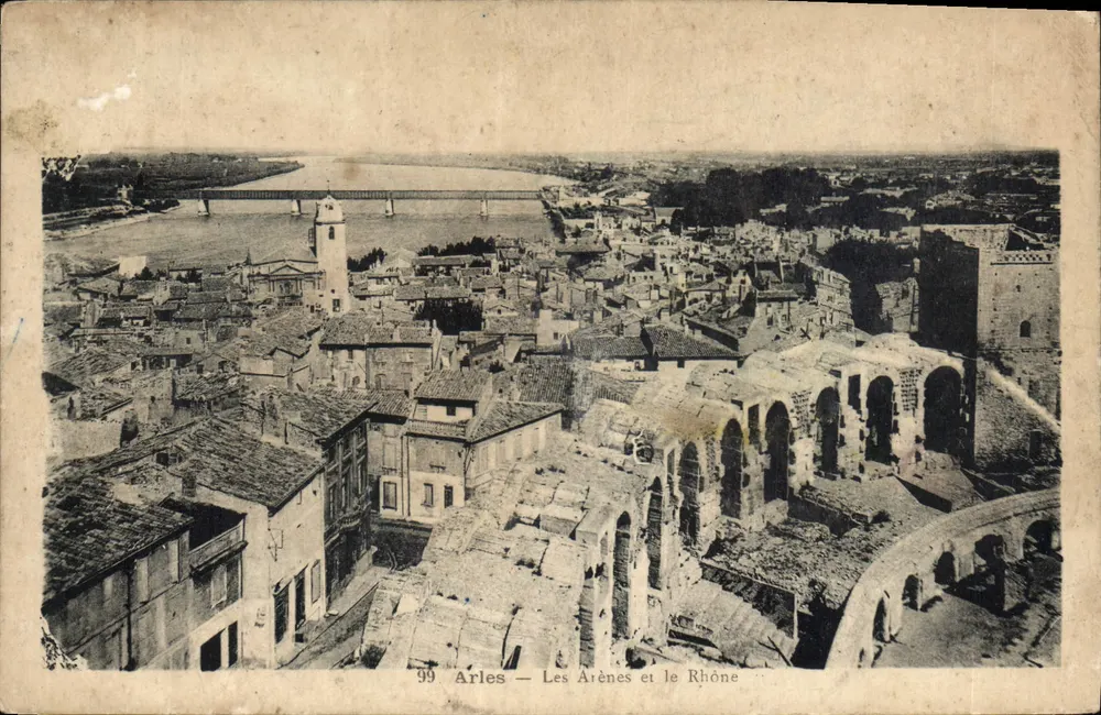 Arles — As Arenas e o Ródano — Editor J. Grange, n°99 - Frente