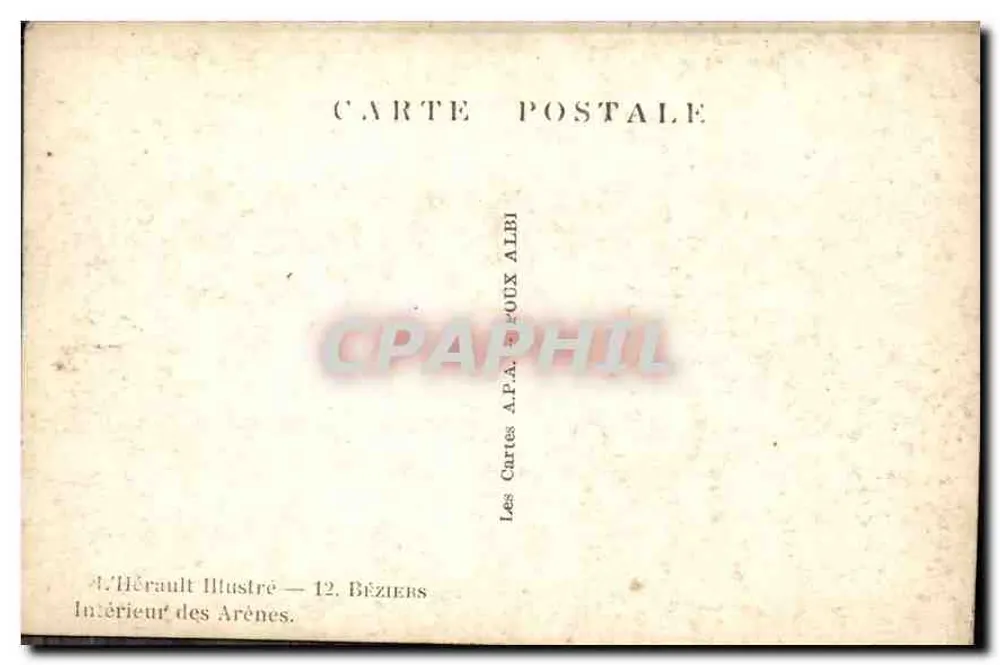 Interior das Arènes — Béziers — editor A.P.A. ALBI - Verso