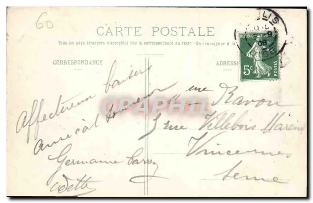 Chantilly - O Castelo, Fachada Nordeste — Imp. Dambly - Verso