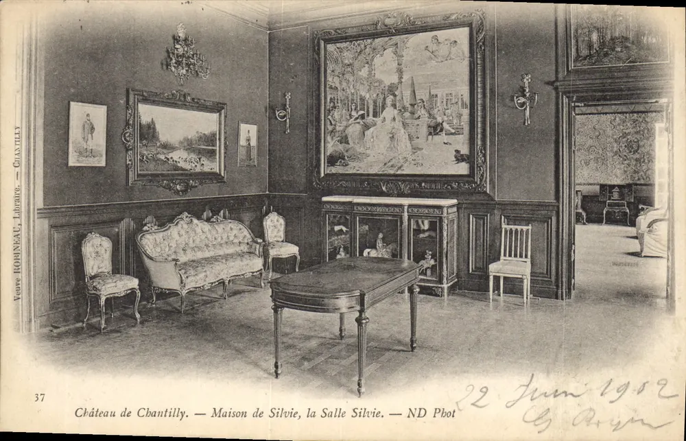 Château de Chantilly — Maison de Silvie, die Silvie-Saal — Verleger Robineau, n°37 - Vorderseite