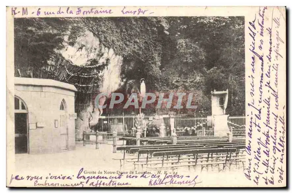 Gruta de Nossa Senhora de Lourdes — vista da fonte — H. B. - 55 - Frente