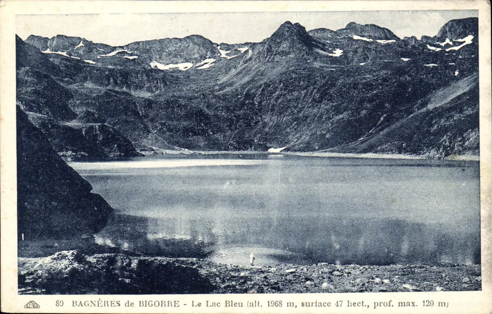 Bagnères-de-Bigorre - Lago Azul (alt. 1968 m, superfície 47 hect., prof. max. 120 m) — série 89 - Frente